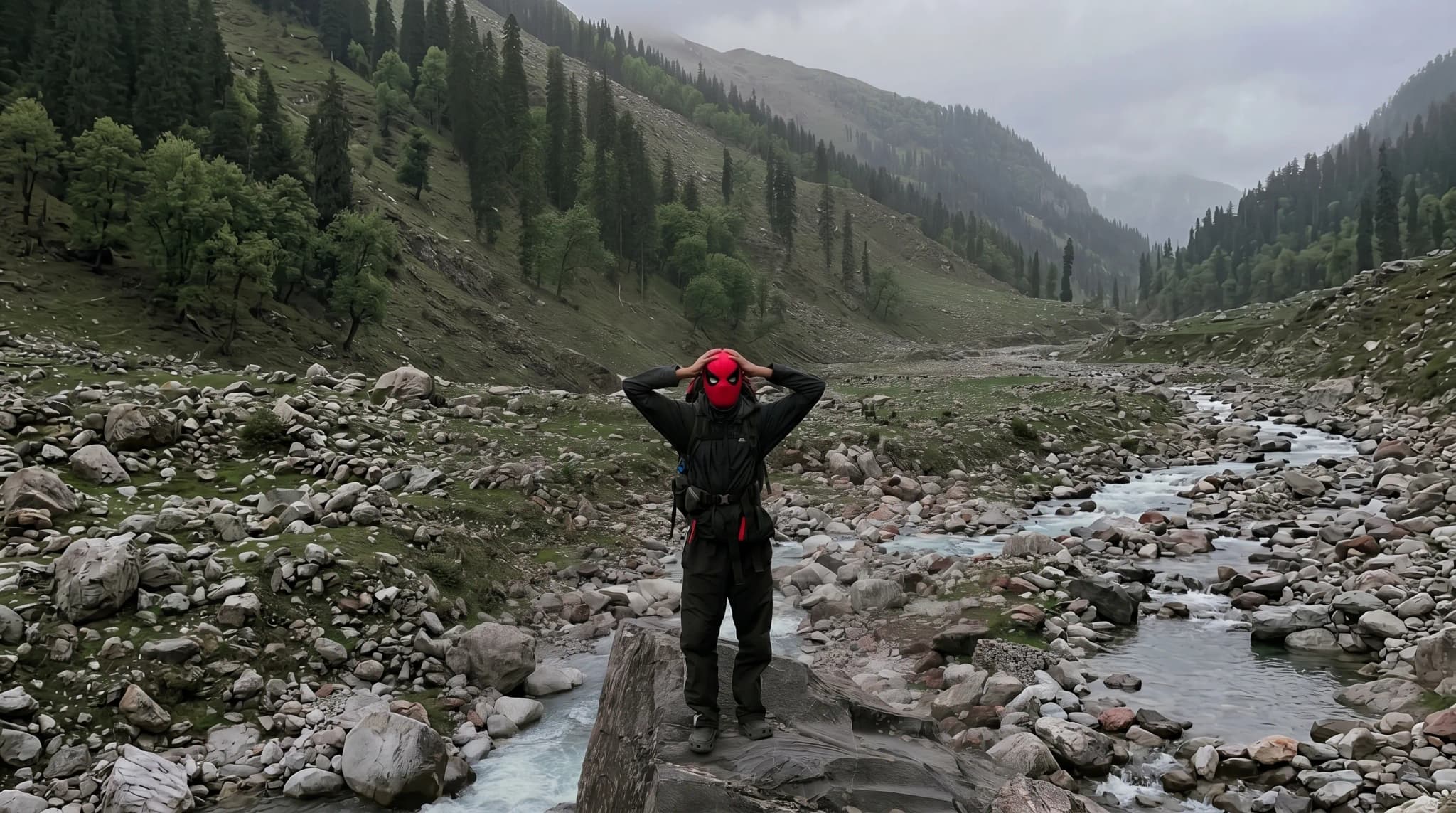 Guide leading through the valley